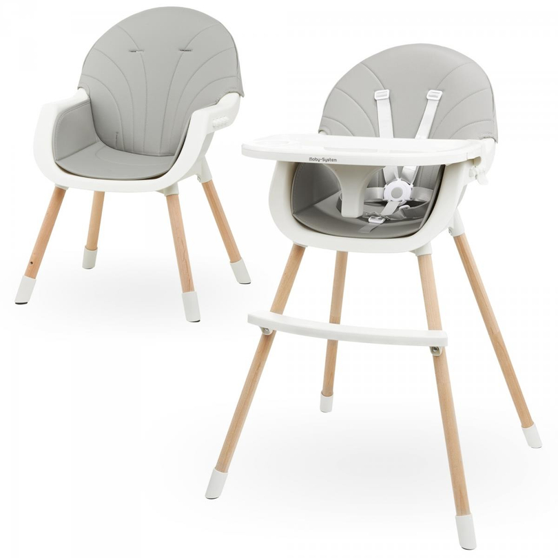 Стол за хранене AMELIA 3в1 Moby-System, сив