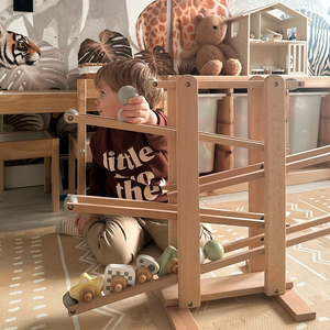 Голям дървен тупик - пързалка с въртящи се елементи