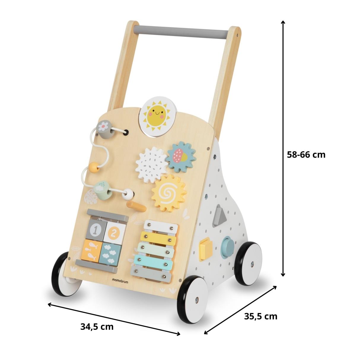 Образователна дървена проходилка 8в1 / бебешки тласкач - манипулационна дъска