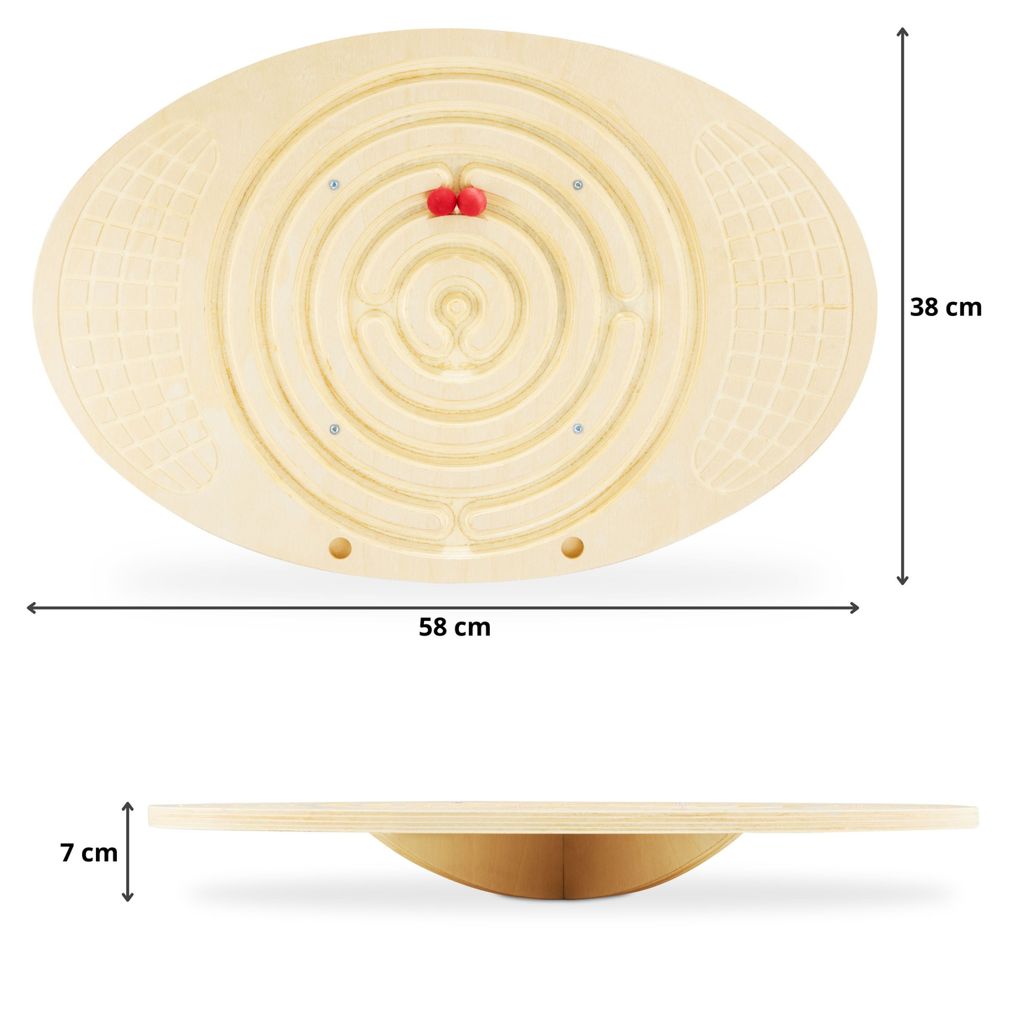 Дървена дъска за балансиране с лабиринт и топки - баланс рокер