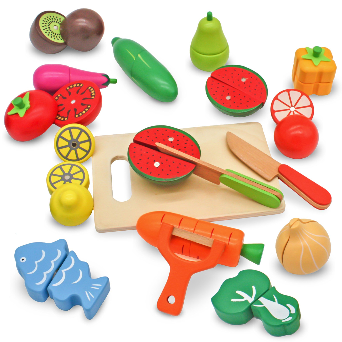 Дървени плодове и зеленчуци за рязане