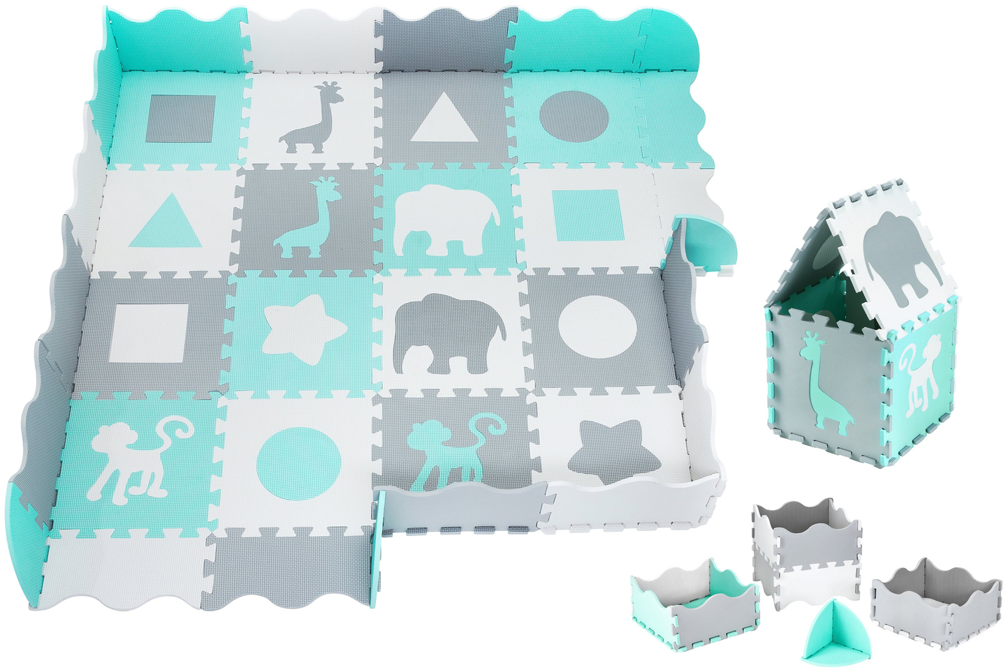 Подложка от пяна XL 150 x 150 x 1cm с кант - EVA пяна - мента