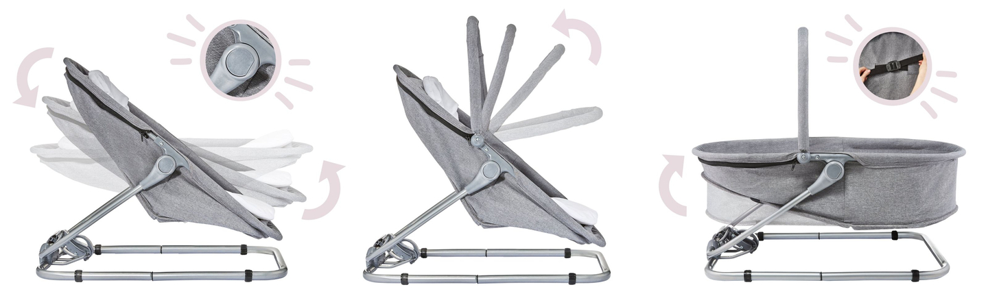 Шезлонг + седалка за плаване + детско легло 3 в 1 - Moby-System MILA