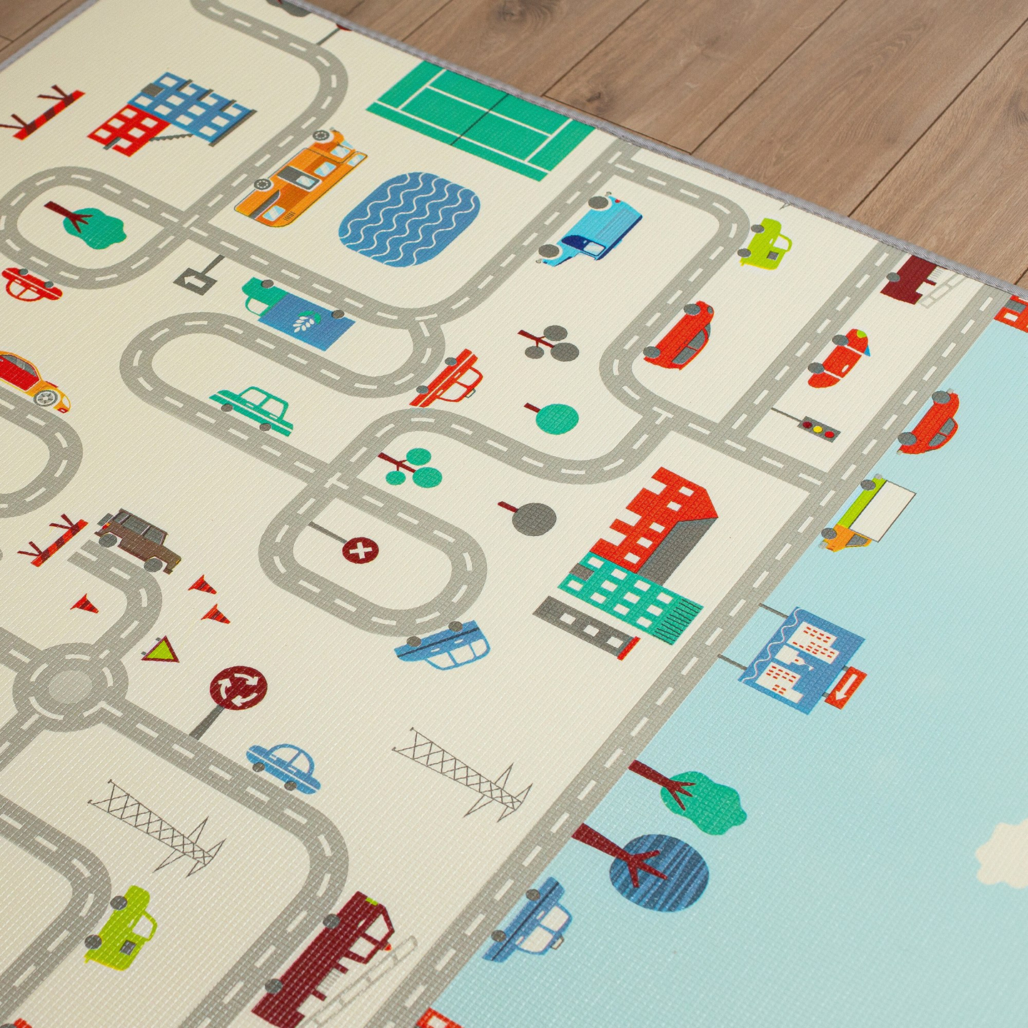 Двустранна подложка от пяна XXL - ролка 2 CM (път и зигзаги)