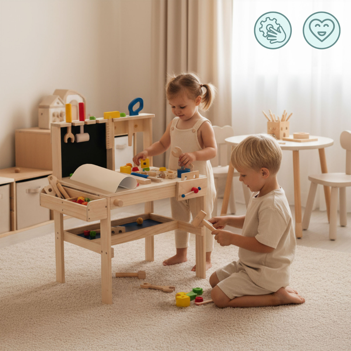 Дървен комплект "Направи си сам" XXL - 75 части