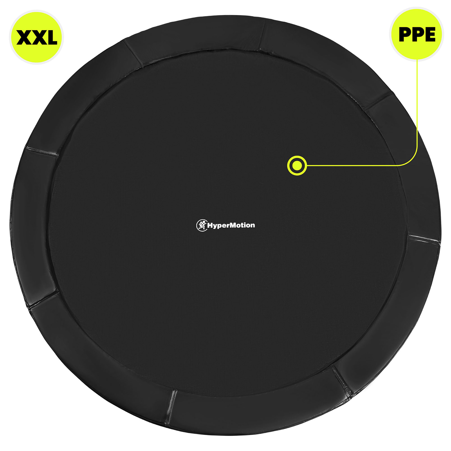 XXL градински батут за деца HyperMotion - 366 см 12 фута - със стълба и вътрешна мрежа - за дома и градината - 150 кг макс