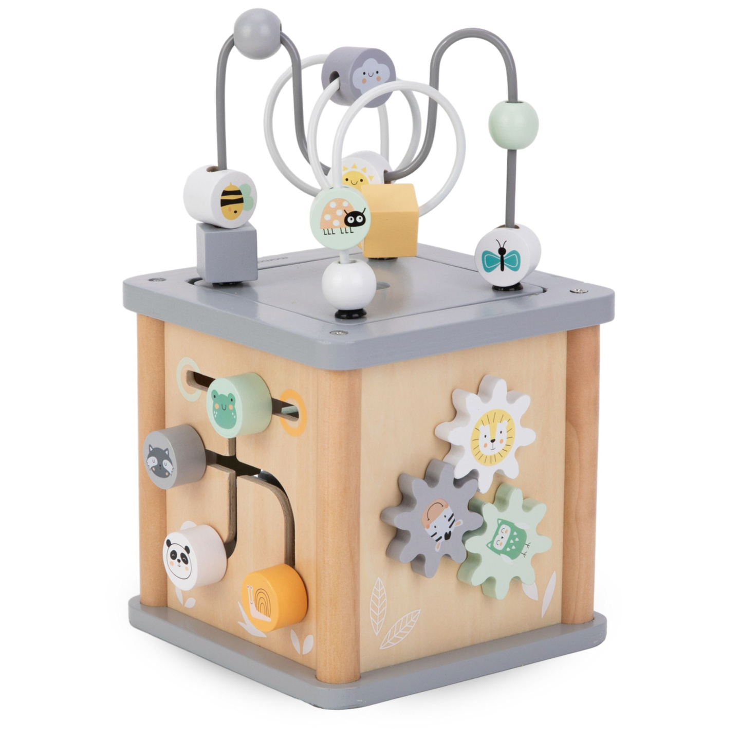 Дървен образователен куб Монтесори - моторен цикъл