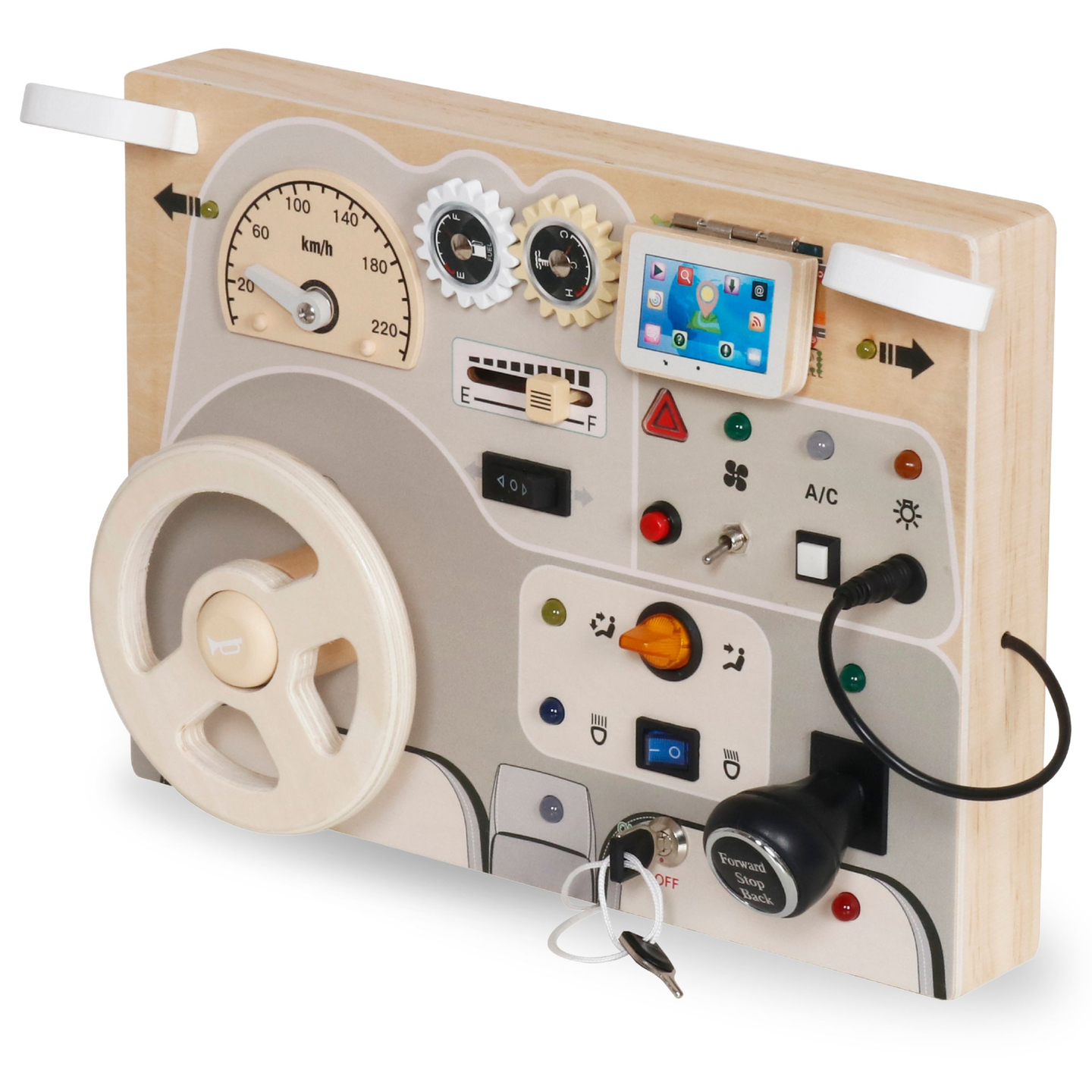 Монтесори дървена дъска за игра за малки деца - табло за кола