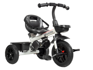 HyperMotion TOBI VECTOR триколка - вечни надуваеми колела + щанга за бутане. Цвят: светло сив.