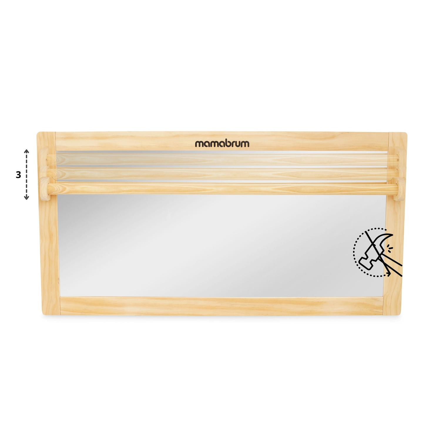 Бебешко огледало с регулируема дръжка - Монтесори