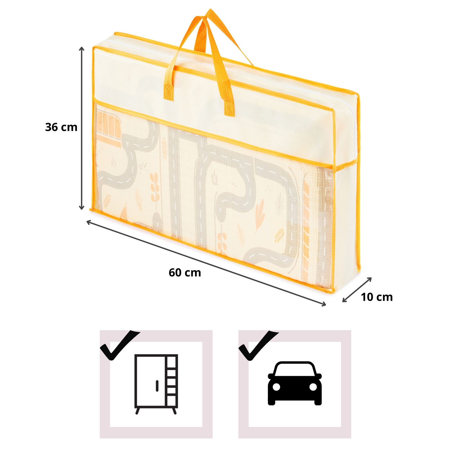 Двустранно сгъваема постелка от дунапрен 180 x 120 x 1cm - Magic Forest/Autumn Streets - boho