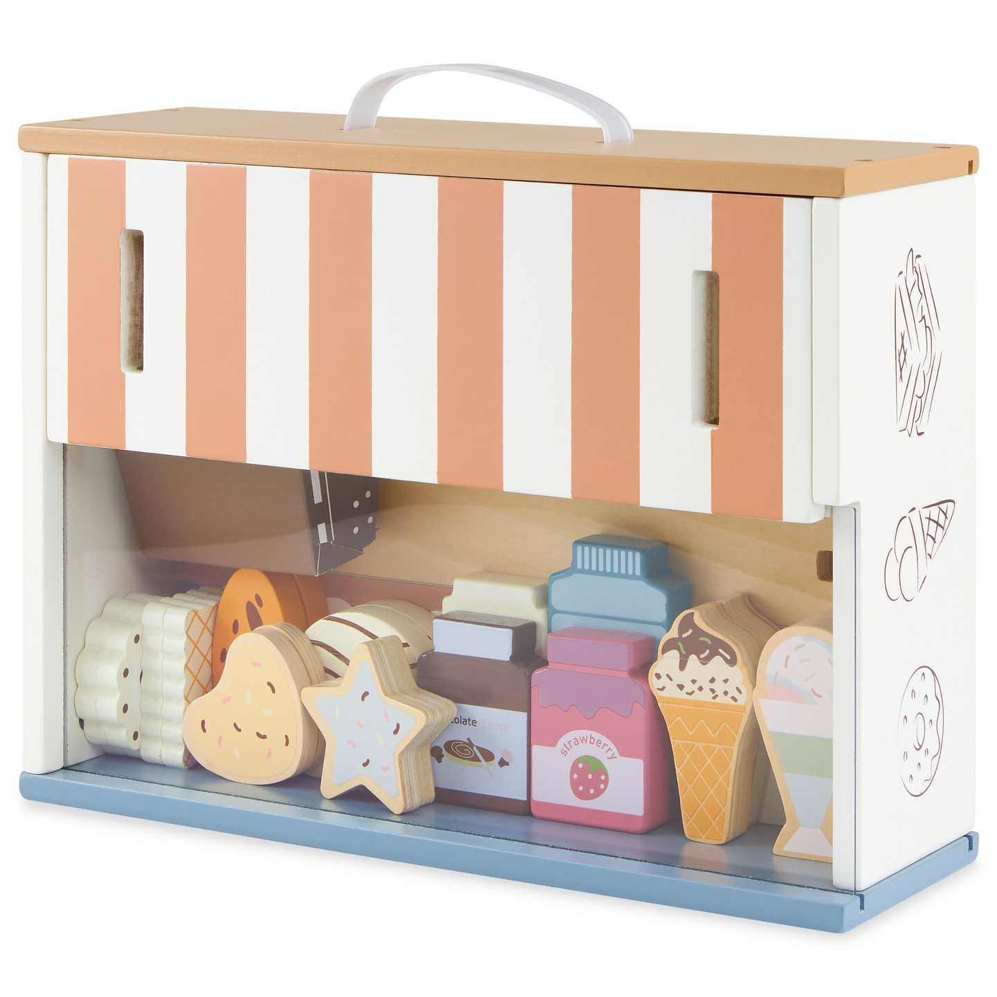 Сгъваем дървен магазин - кафене, сладкарница с аксесоари