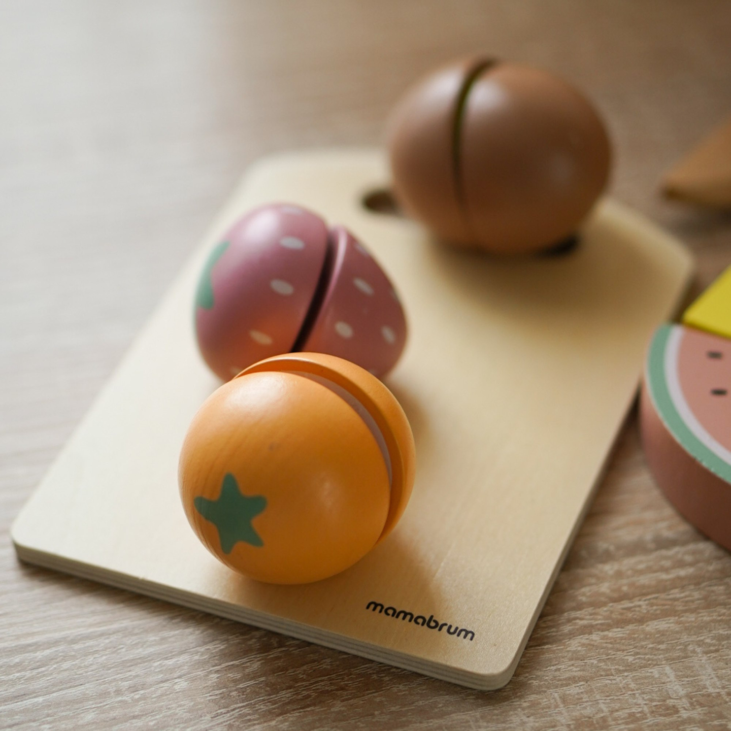 Дървени плодове за рязане - комплект