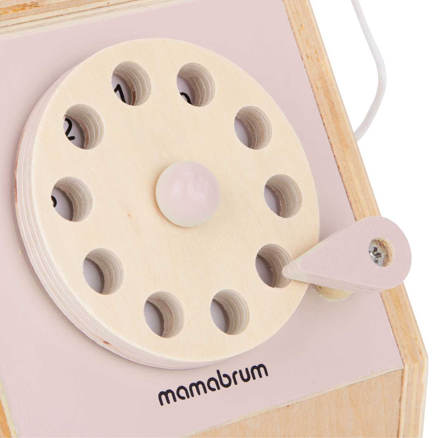 Ретро дървен телефон - пастелно розово