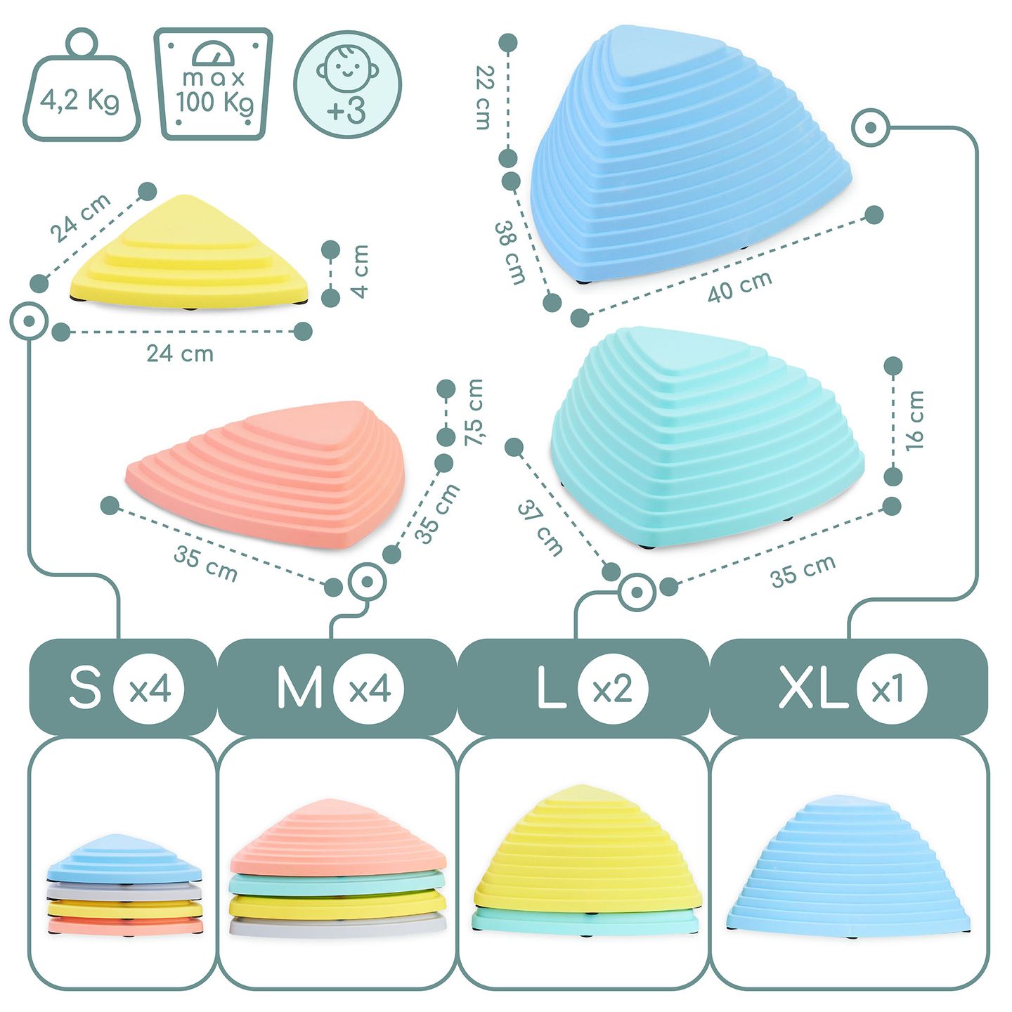 Цветни балансиращи камъни - 11 броя