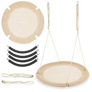 Люлка "Щъркелово гнездо" HyperMotion - диаметър 100 см, цвят бохо бежово