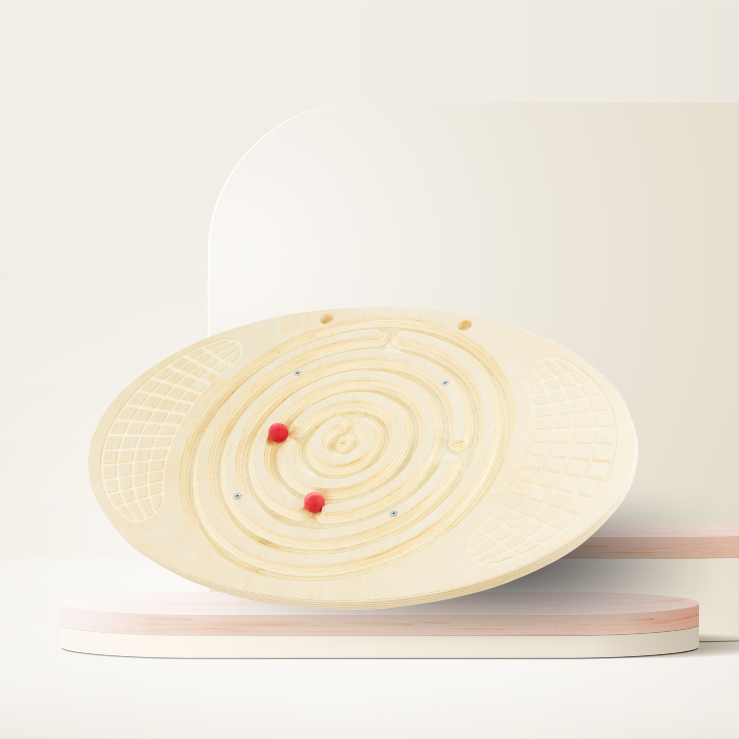 Дървена дъска за балансиране с лабиринт и топки - баланс рокер