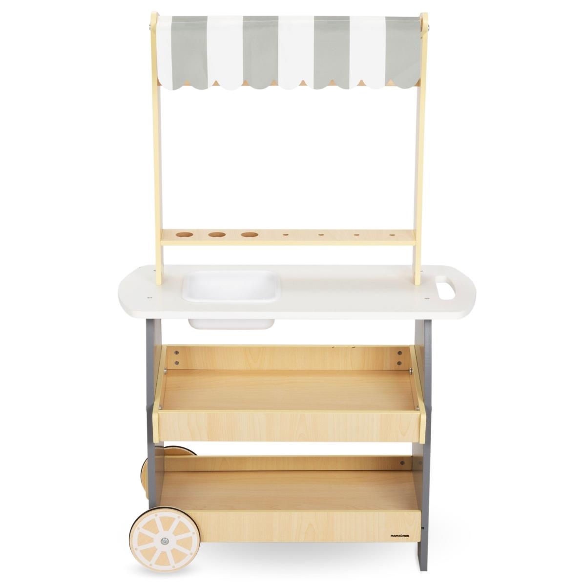 Дървен сладоледен салон на колела - количка за сладолед