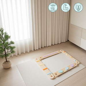 Голяма дървена сензорна пътека - пътека за баланс - 9 елемента