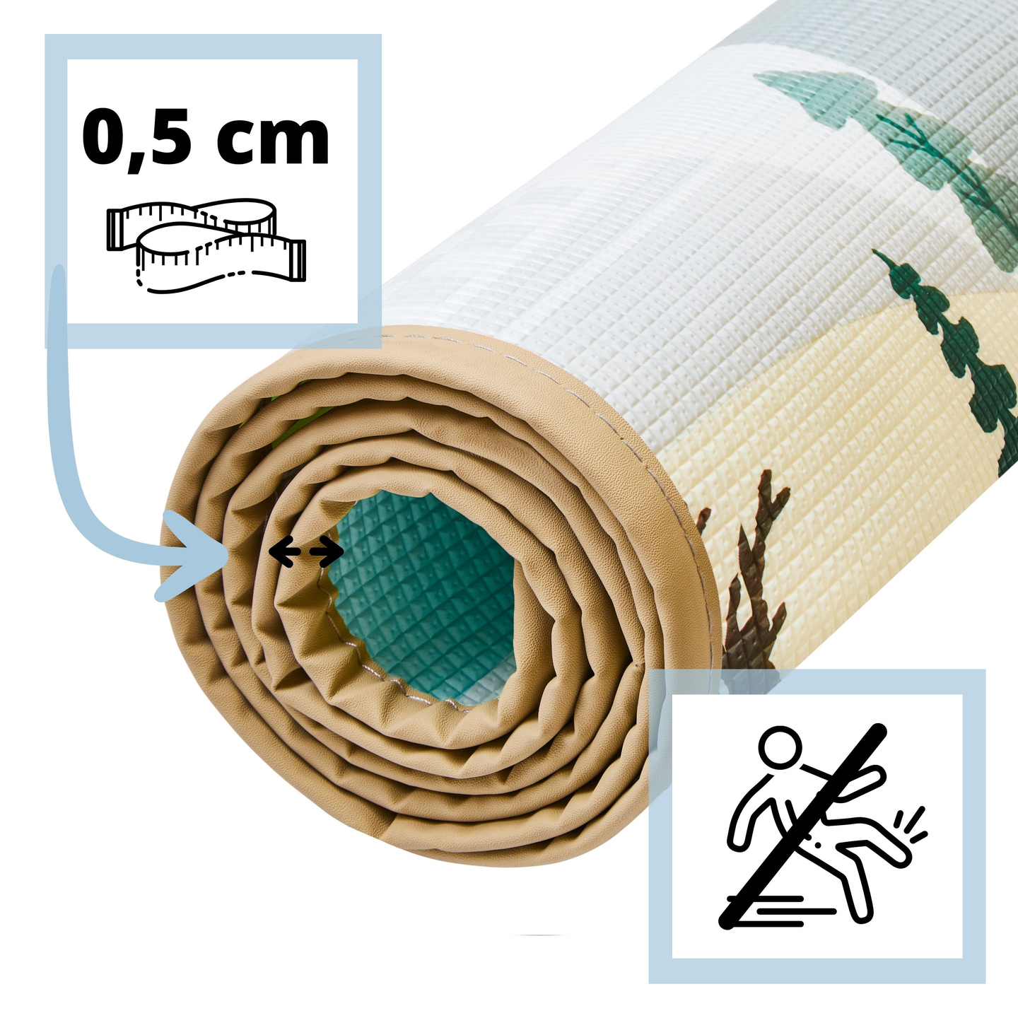 Двустранна подложка от пяна - приказна страна / зимен град