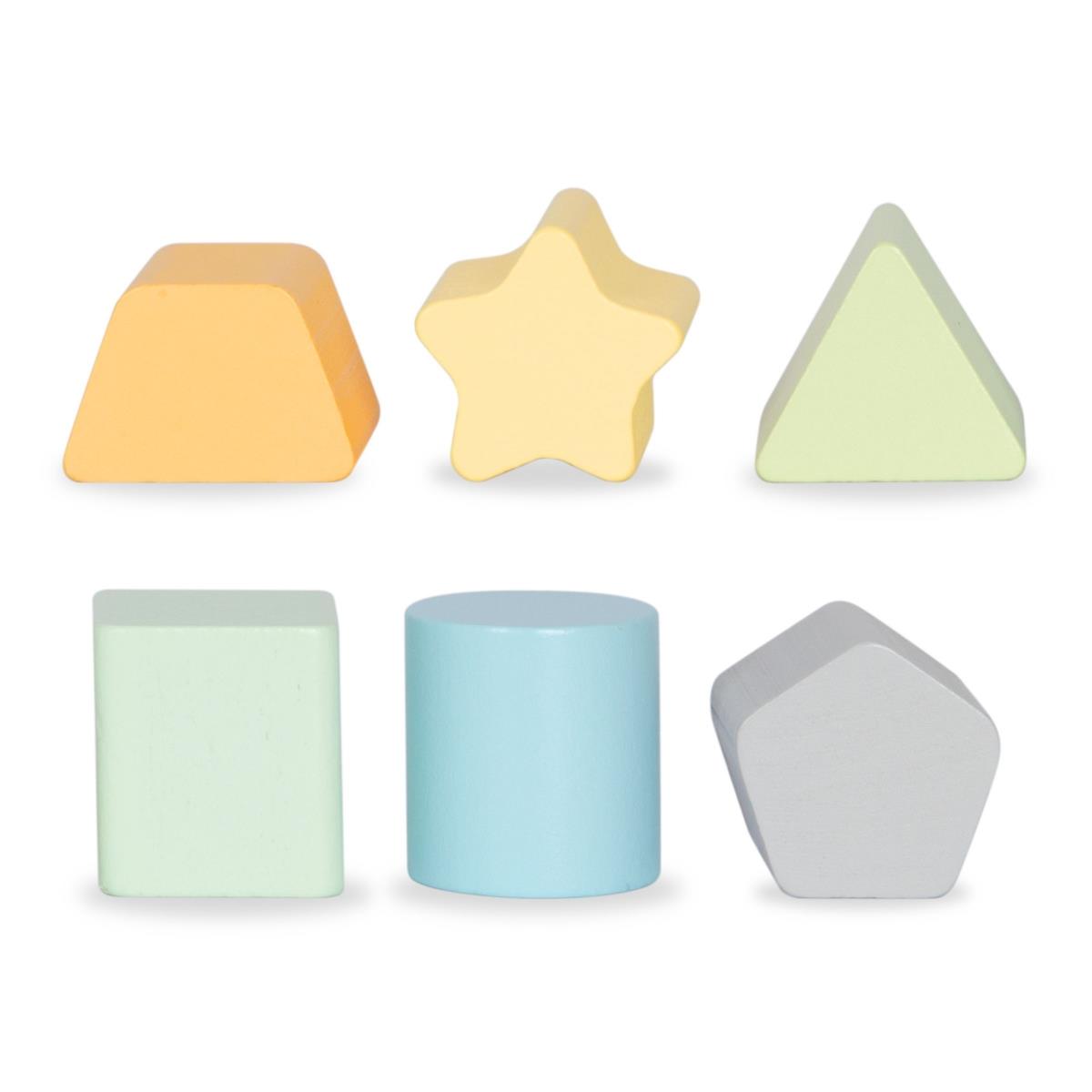 Дървена проходилка 2 в 1 с функция образователен куб, розова