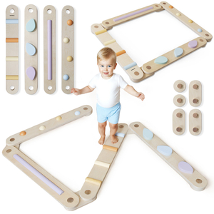 Голяма дървена сензорна пътека - пътека за баланс - 9 елемента