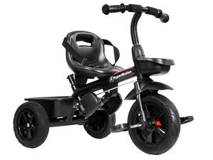 HyperMotion TOBI VECTOR триколка - вечни надуваеми колела + щанга за бутане. Цвят: черен.