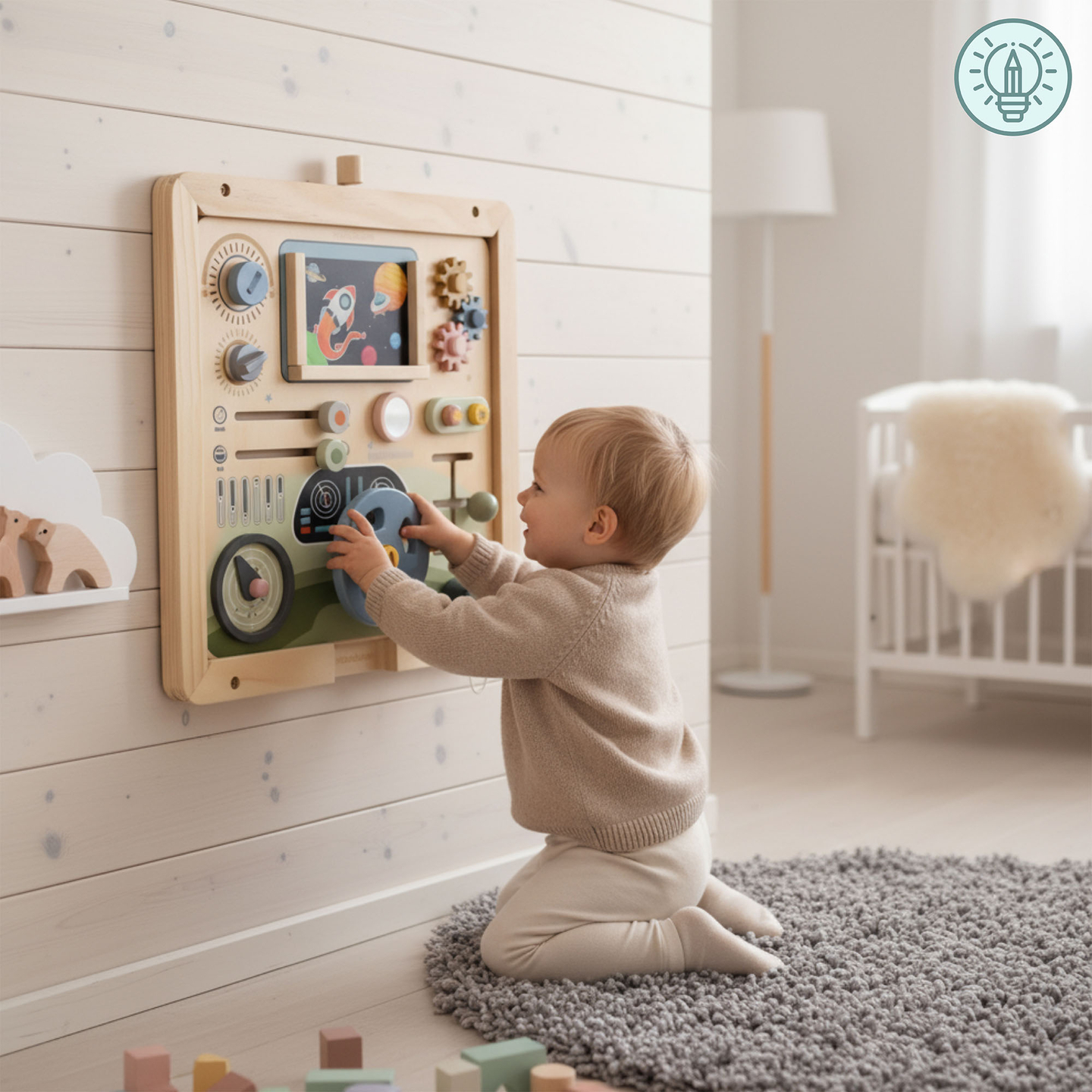 Дървена стенна рамка - за монтаж на образователни дъски Mamabrum