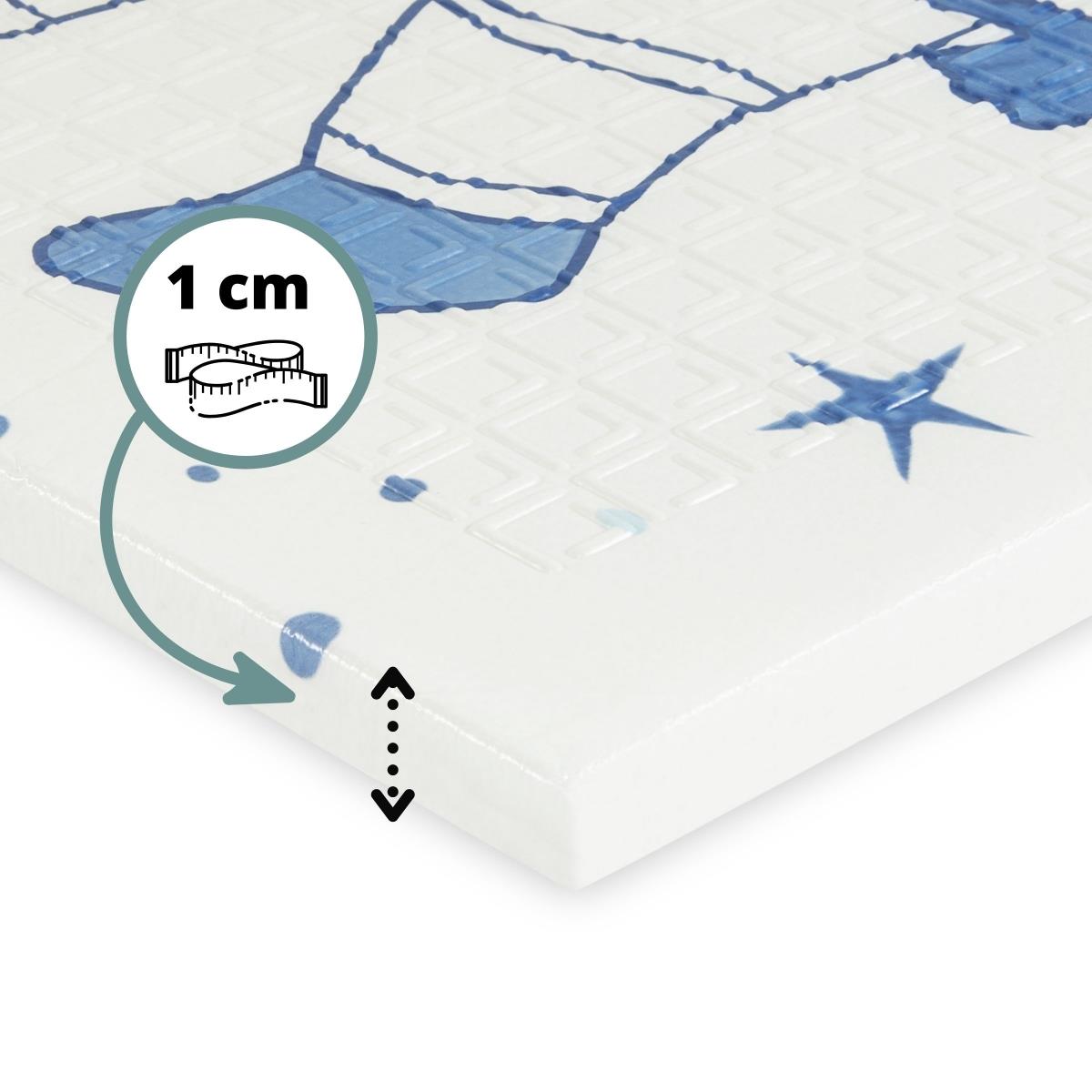 Двустранна сгъваема подложка от пяна 180 x 120 x 1cm - Космос/геометрични триъгълници