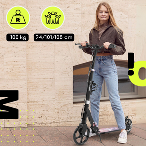 Двуколесен скутер за млади хора - с амортисьор - HyperMotion Skyline - розов, алуминий - 100 кг