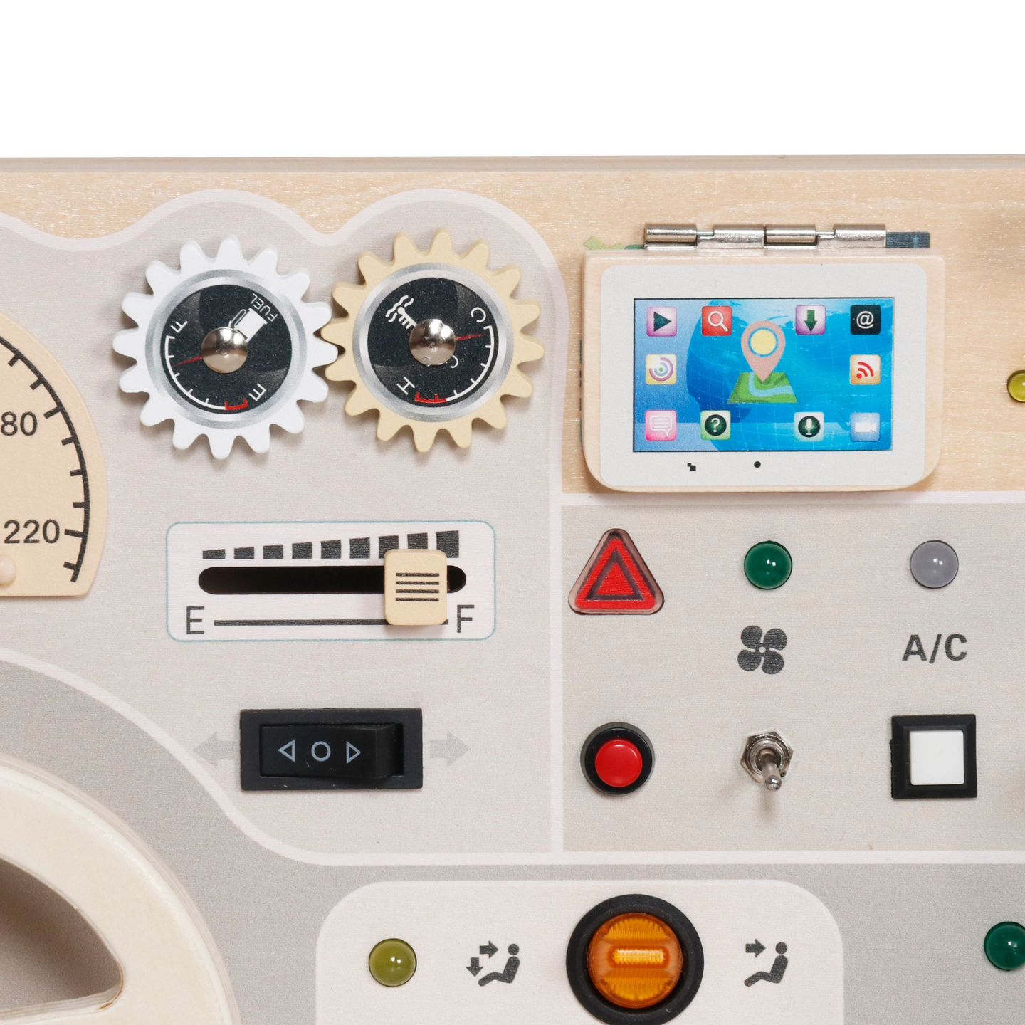 Монтесори дървена дъска за игра за малки деца - табло за кола