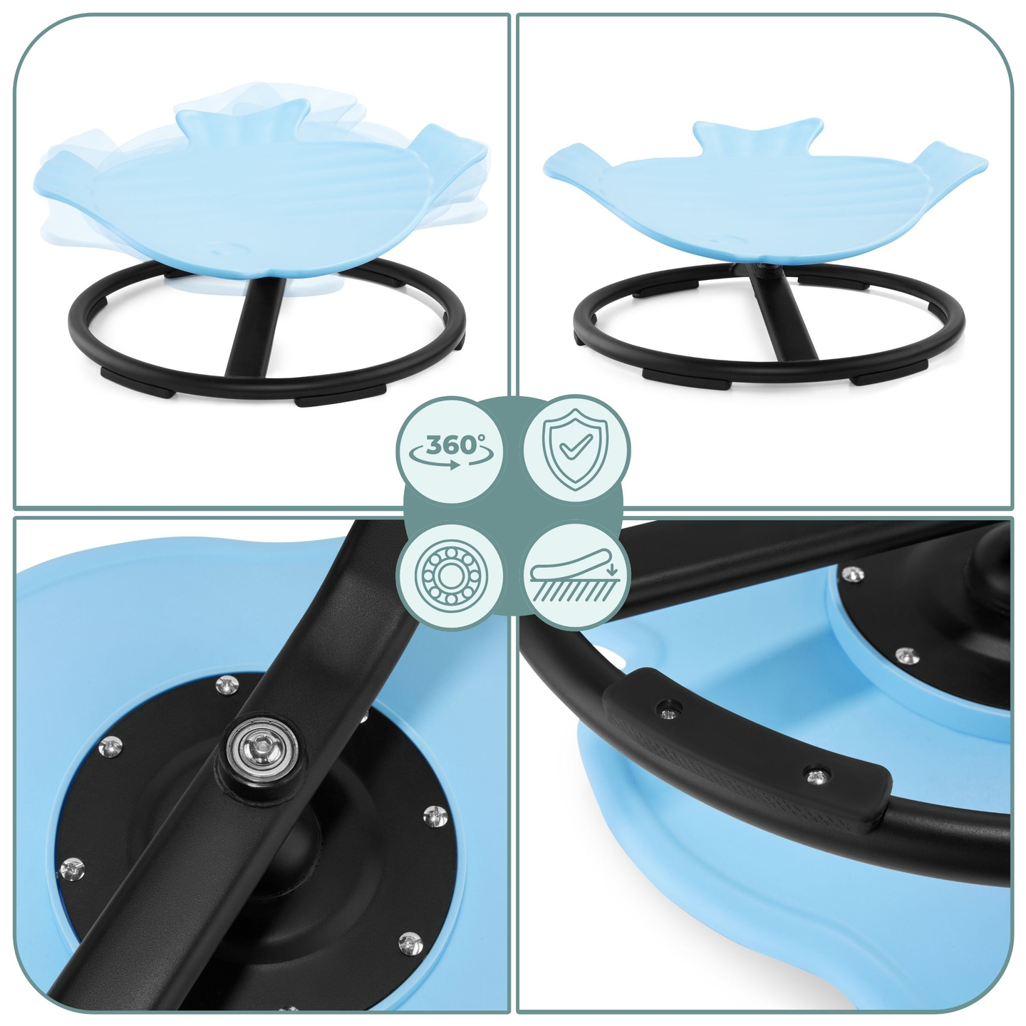 Мини въртележка за деца Рибка - синя