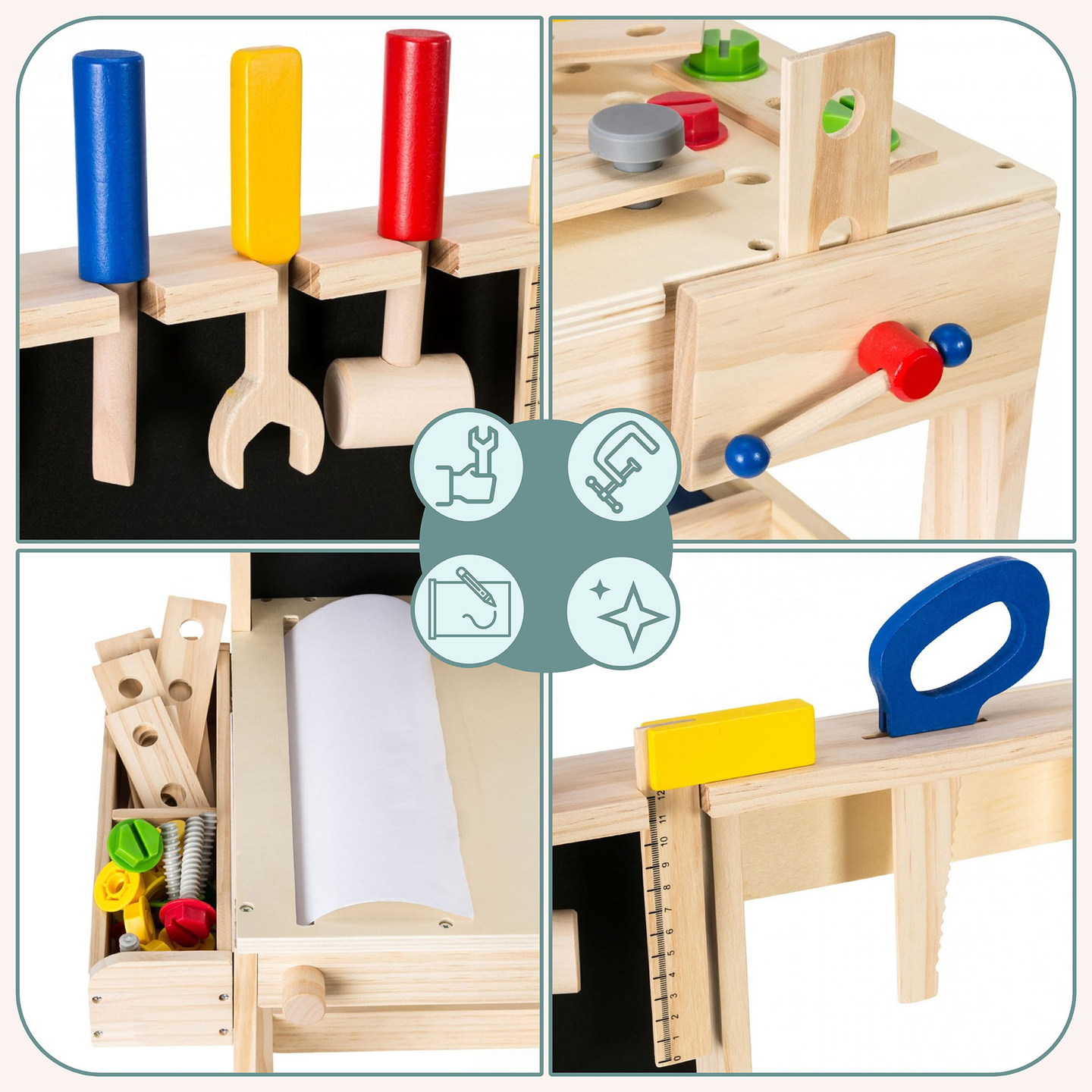 Дървен комплект "Направи си сам" XXL - 75 части