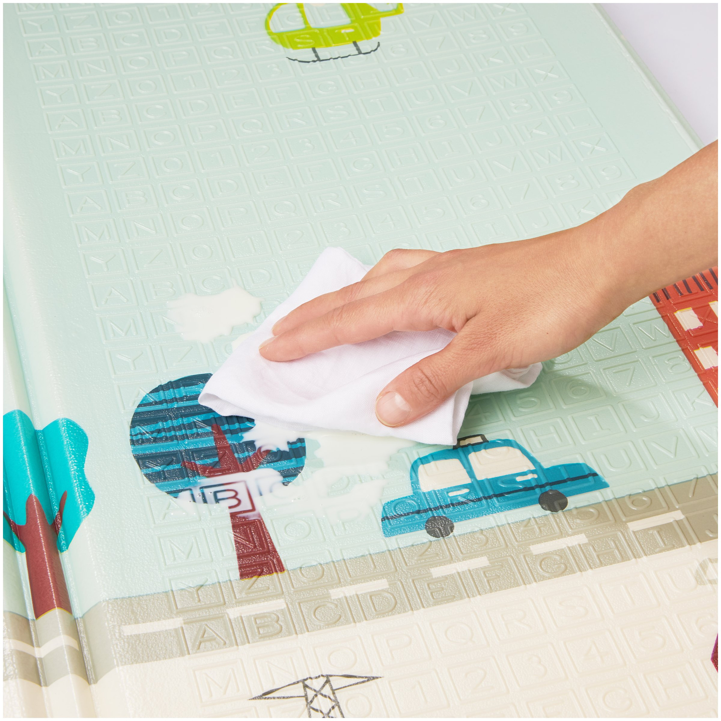 Двустранна подложка от пяна XXL - сгъваема 1 CM (планина и път)