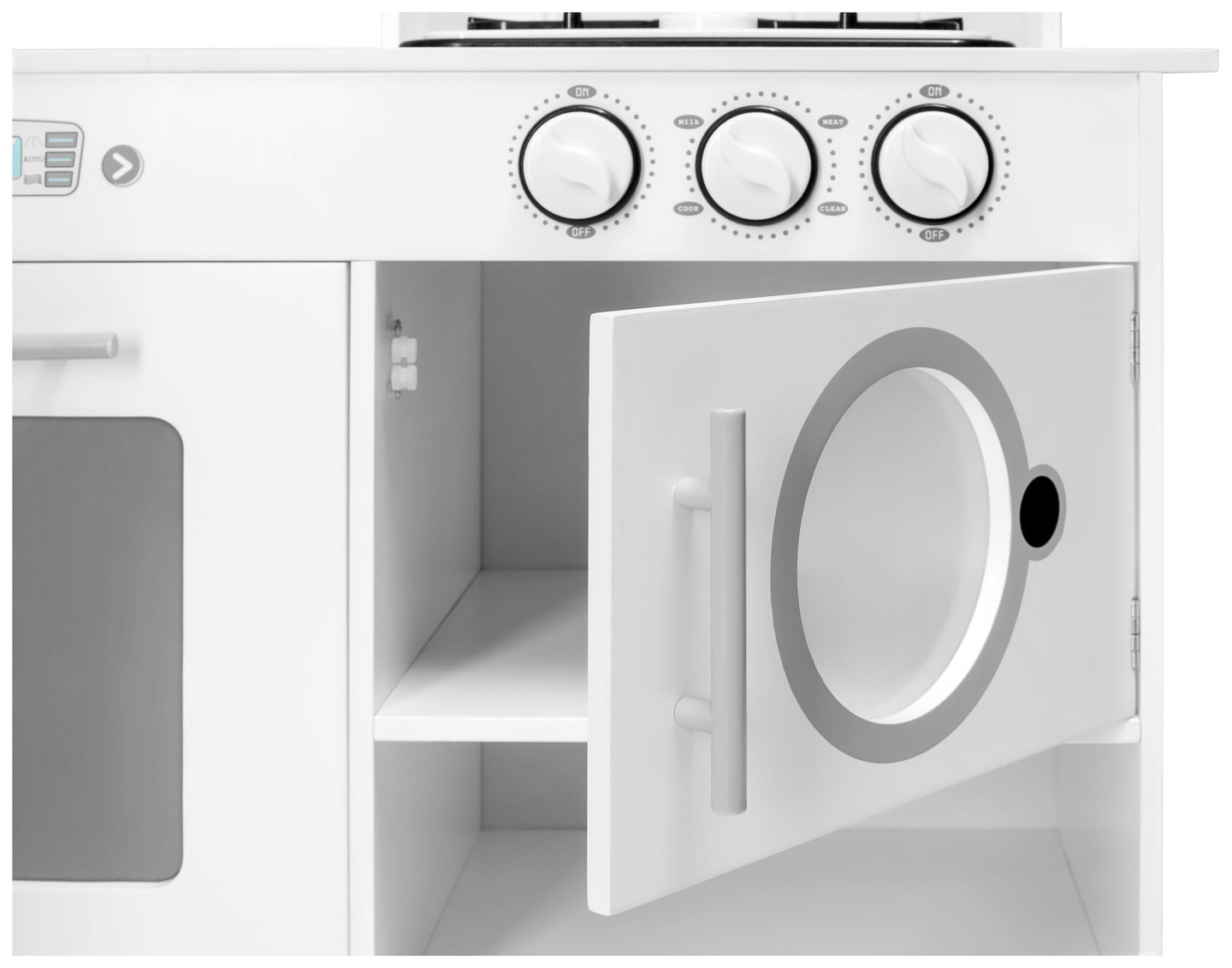 Ъглова дървена кухня XXXL с хладилник, фурна, пералня, престилка и аксесоари