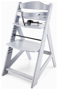 Дървен стол за хранене Moby-System WOODY - сив цвят