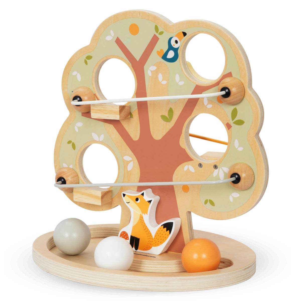 Дървена писта за пързаляне с топка - Зелено дърво