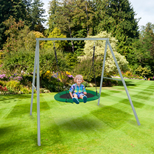 Градинска люлка тип щъркелово гнездо с рамка и въжета