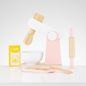 Дървен миксер за тесто с аксесоари, за деца