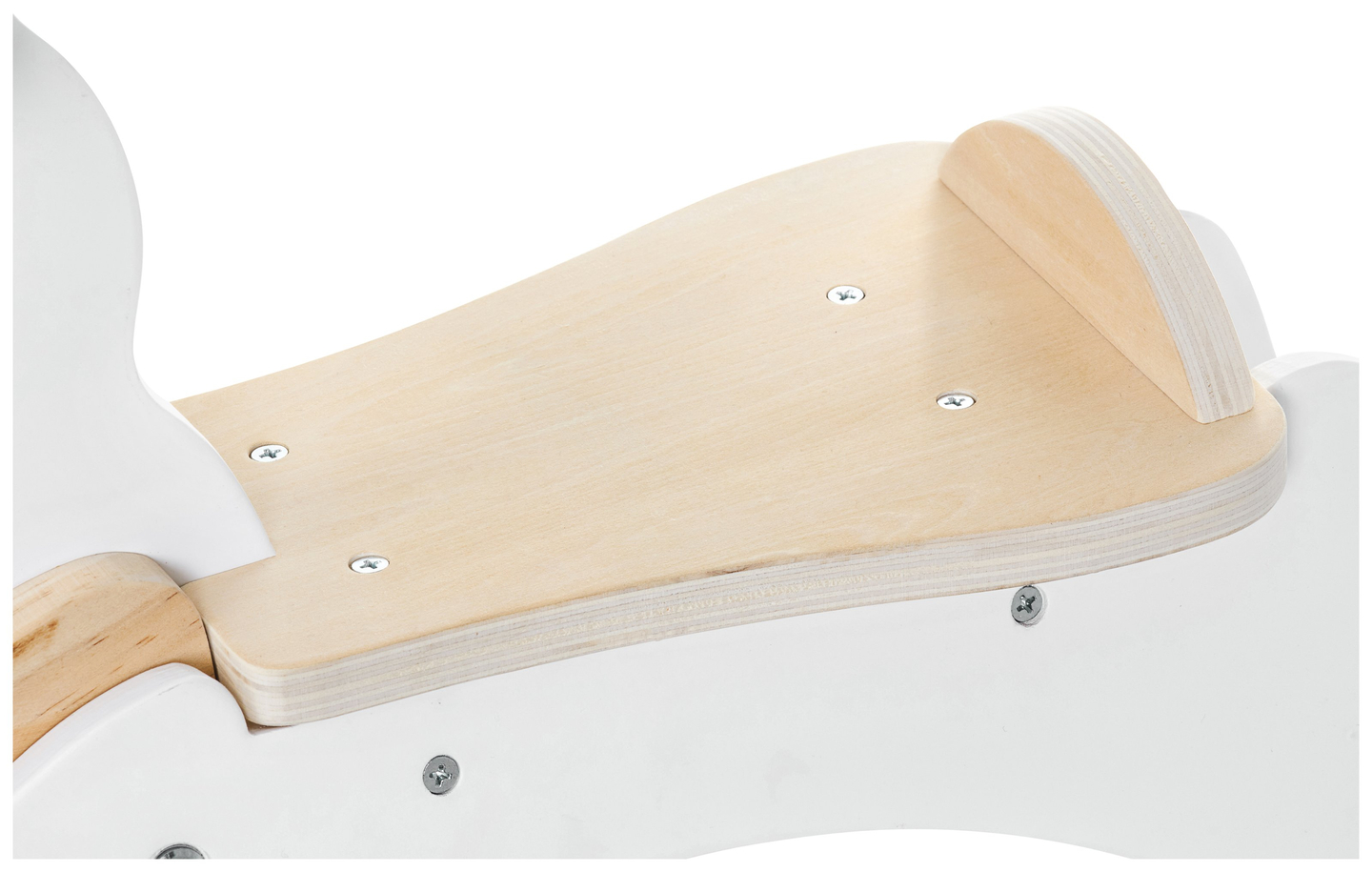 Дървено люлеещо се конче - бяло - от 12 месеца.