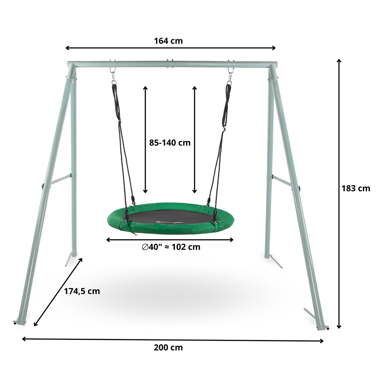 Градинска люлка тип щъркелово гнездо с рамка и въжета