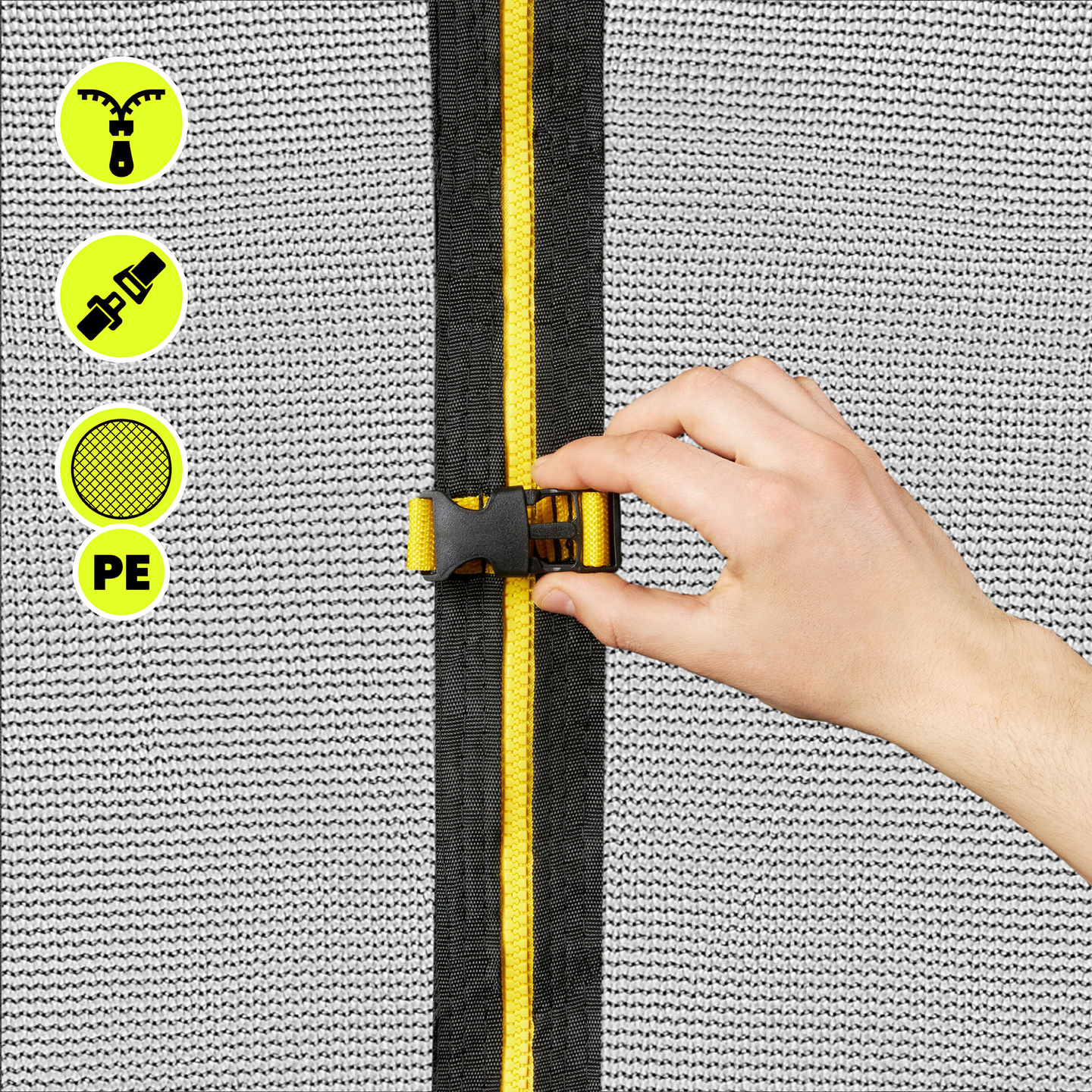 XXL градински батут за деца HyperMotion - 366 см 12 фута - със стълба и вътрешна мрежа - за дома и градината - 150 кг макс