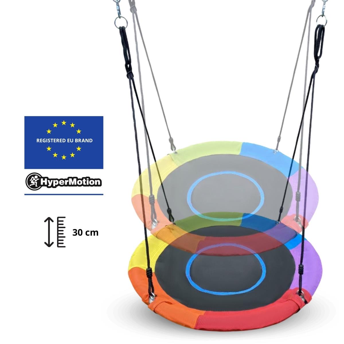 XL градинска площадка за деца с люлка щъркелово гнездо, стълба и мрежа за катерене