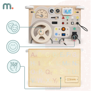 Монтесори дървена дъска за игра за малки деца - табло за кола