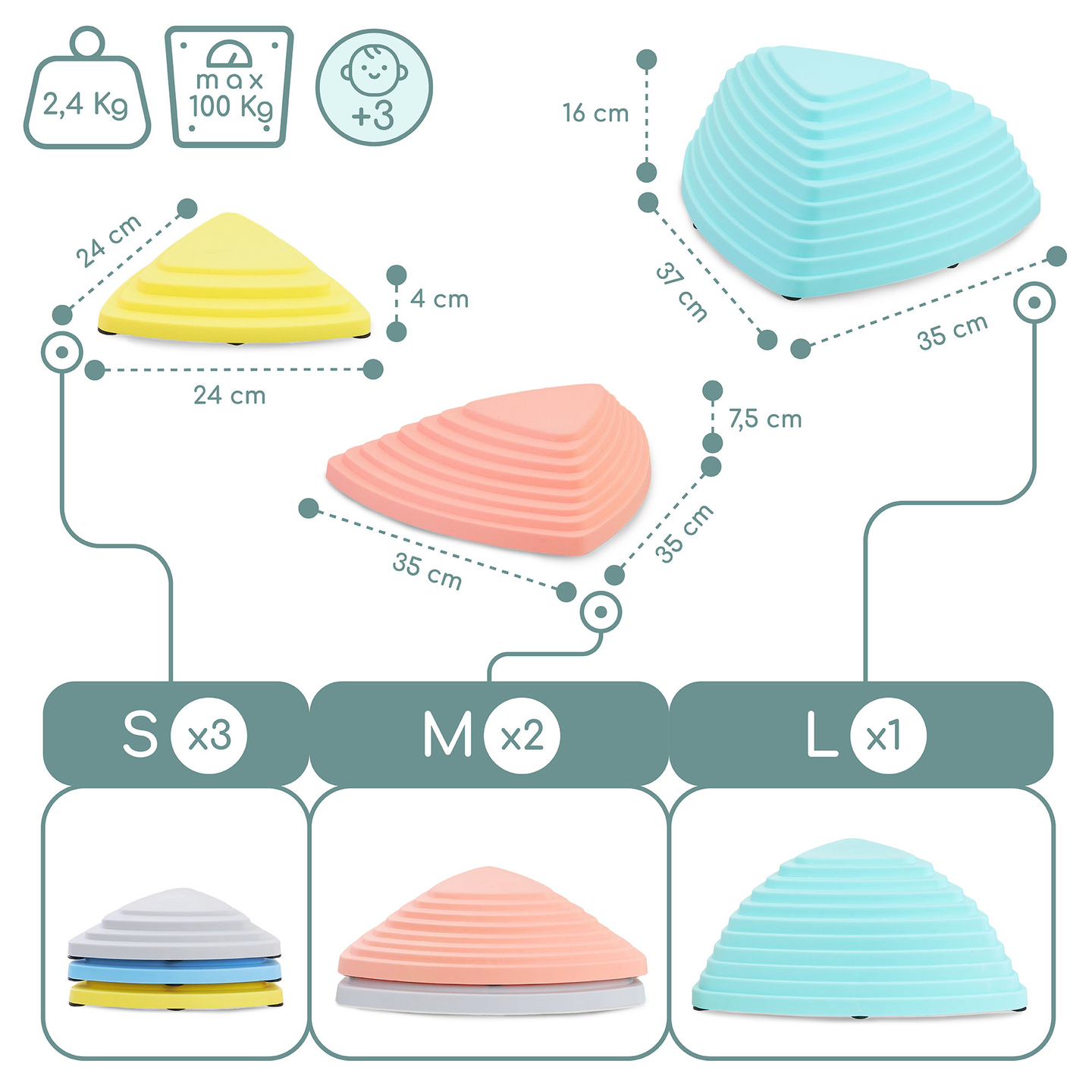 Цветни балансиращи камъни - 6 броя