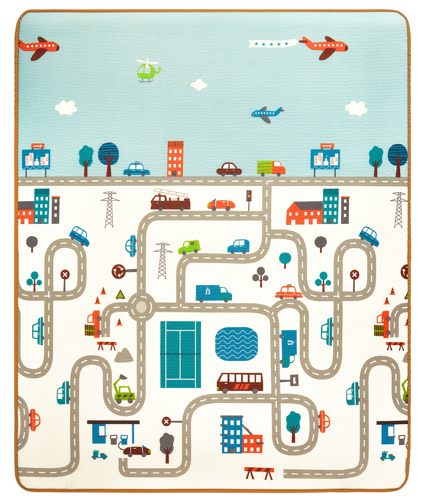 Двустранна подложка от пяна XXL - ролка 2 CM (път и зигзаги)