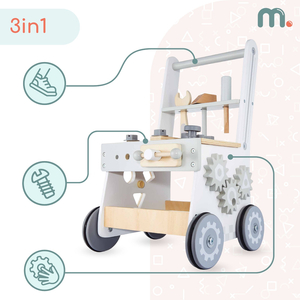Дървена проходилка, буталка + работилница 3 в 1 - 47 елемента