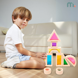 Дървени блокчета Rainbow - 25 елемента