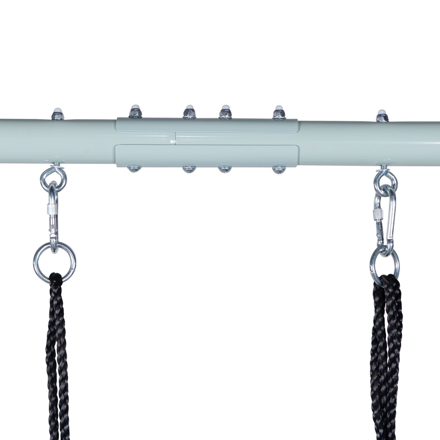 Двойна градинска люлка с рамка и въжета - седалка и щъркелово гнездо