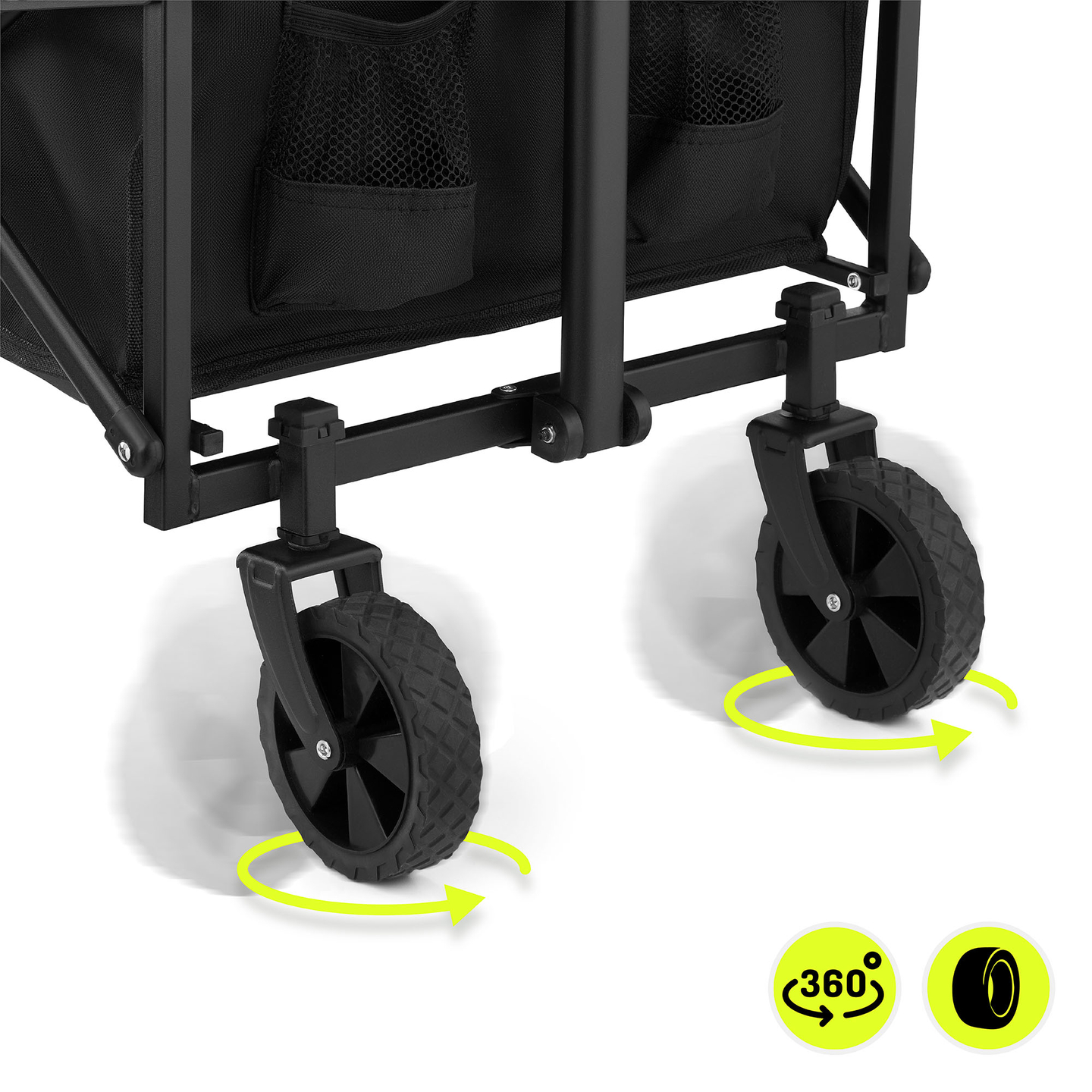 Сгъваема плажна инвалидна количка HyperMotion - черна, 80 кг